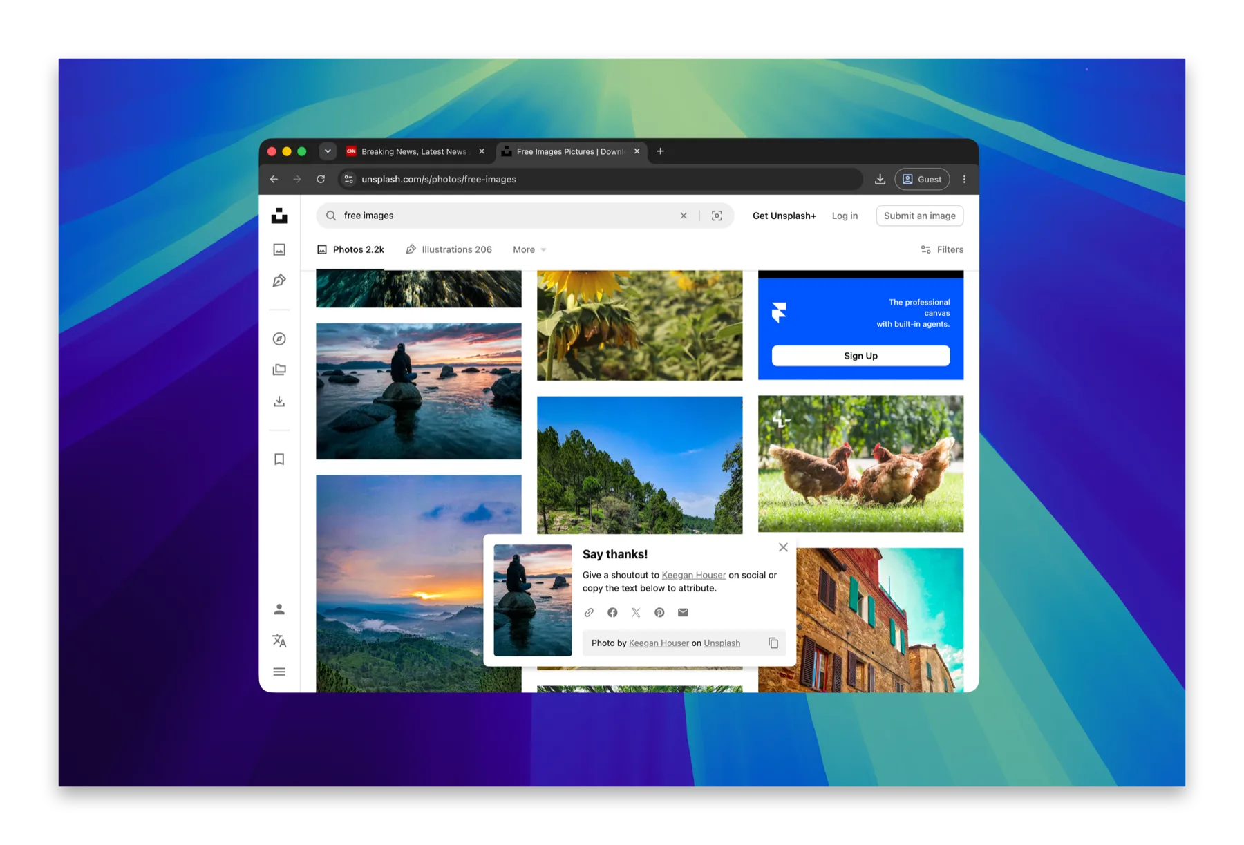 The same desktop as captured by Shotcrisp: clean wallpaper, no icons, no Dock, no menu bar